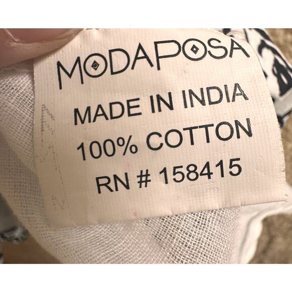 ModaPosa Womens XS Black White Floral Sleeveless Swing Dress Lace Up Back Lined - Picture 10 of 16